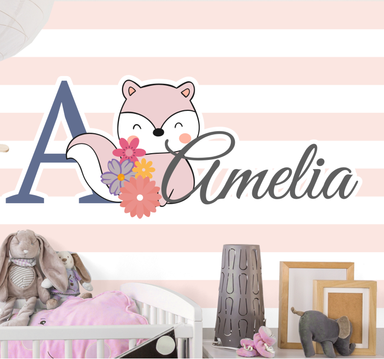 Foto behang kinderkamer schattig vos ontwerp - TenStickers