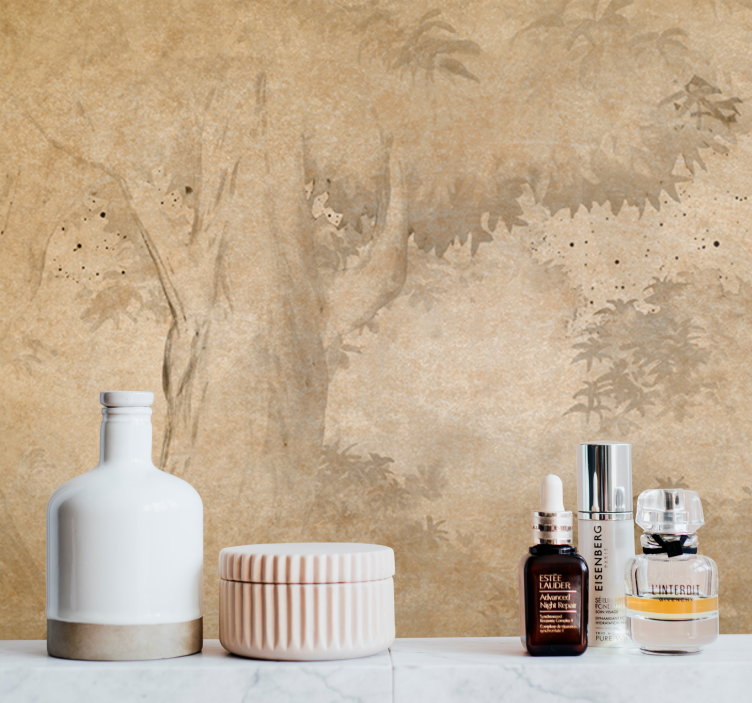 Foto behang natuur boom silhouet achtergrond - TenStickers