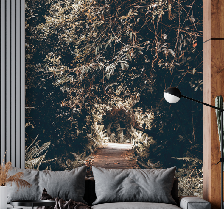 Foto behang natuur bospaadje - TenStickers