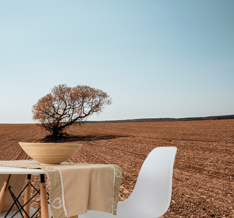 Foto behang natuur eenzame boom landschap - TenStickers