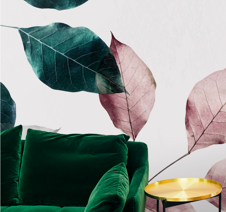 Foto behang natuur elegante blad elementen - TenStickers