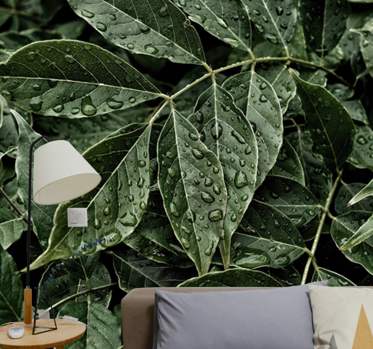 Foto behang natuur levendige bladeren oppervlak - TenStickers