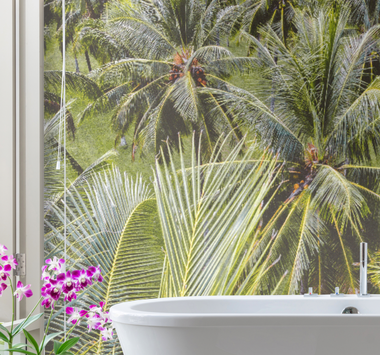 Foto behang natuur lush palmbladeren - TenStickers