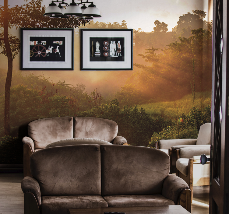 Foto behang natuur rustige boslandschap - TenStickers