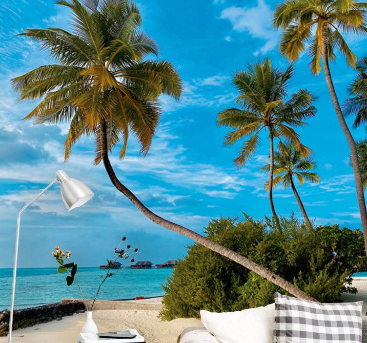 Foto behang natuur tropisch palm landschap - TenStickers