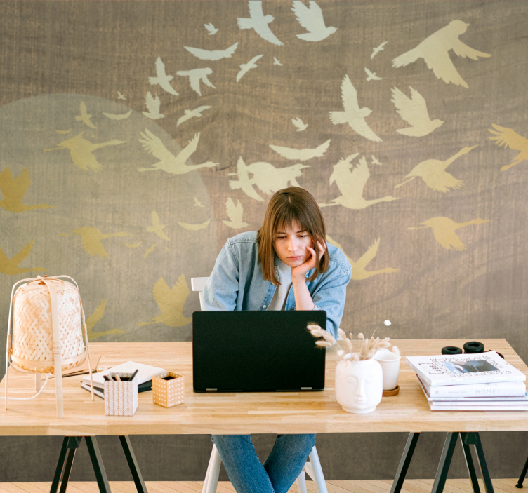 Foto behang natuur vogels in vlucht - TenStickers