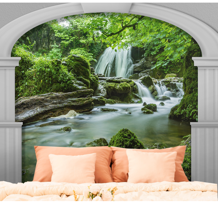 Foto behang natuur vriendelijke waterval scene - TenStickers