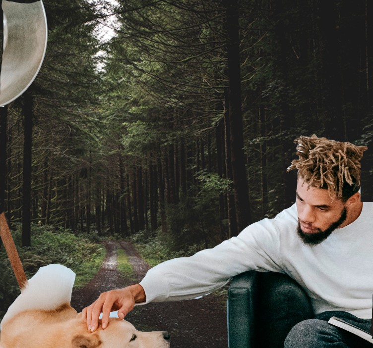 Foto behang natuur weelderig bospad - TenStickers