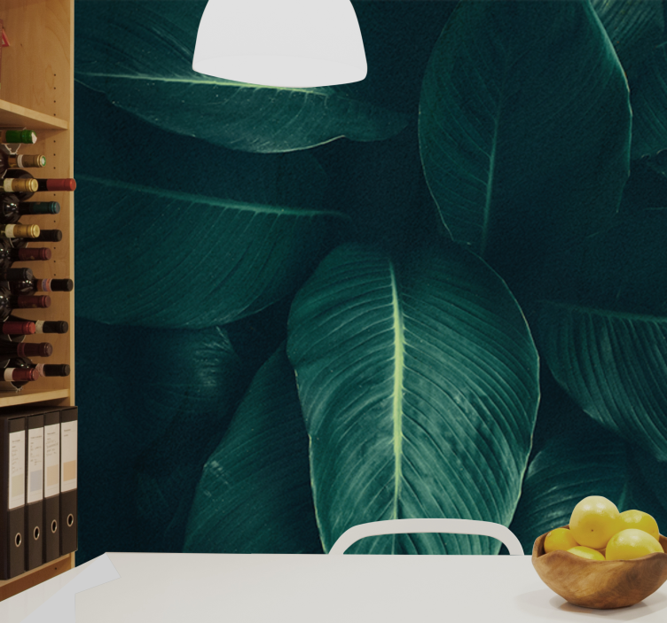 Foto behang natuur weelderige bladstructuur - TenStickers