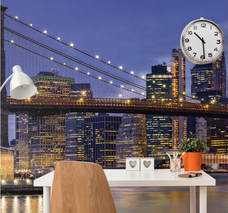 Foto behang new york brooklyn bridge stadsgezicht - TenStickers