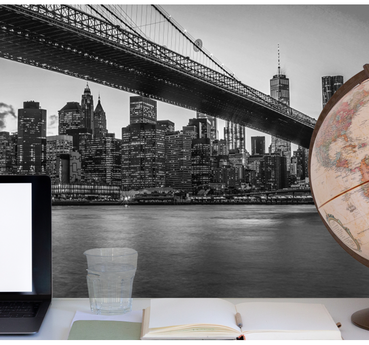 Foto behang new york brooklyn bridge stadslandschap - TenStickers