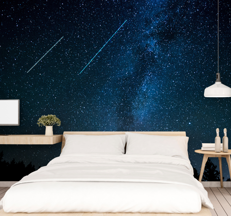 Foto behang ruimte astrale schemer horizon - TenStickers