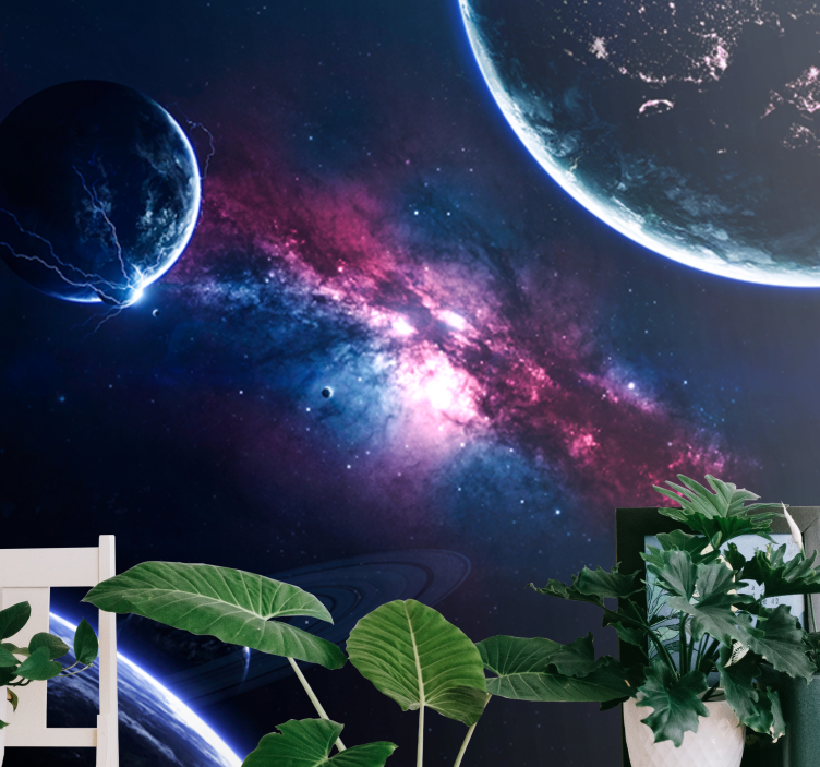 Foto behang ruimte sterrenstelsel scène - TenStickers