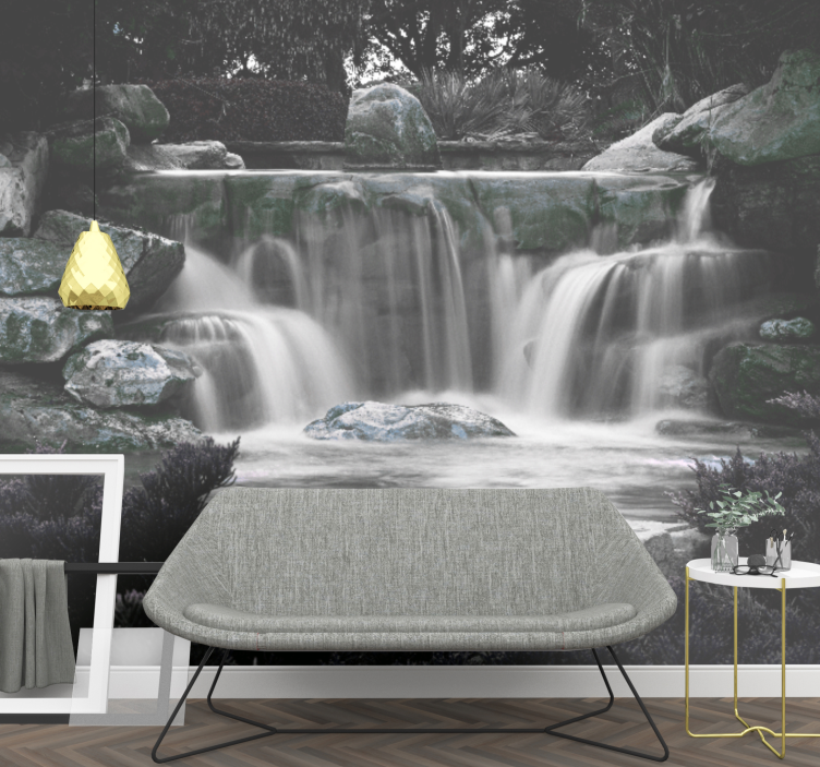Foto behang waterval rustige waterval setting - TenStickers