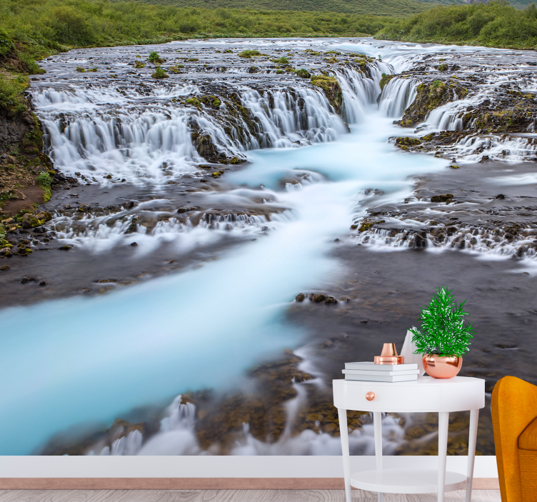 Foto behang waterval serene watervalstroom - TenStickers