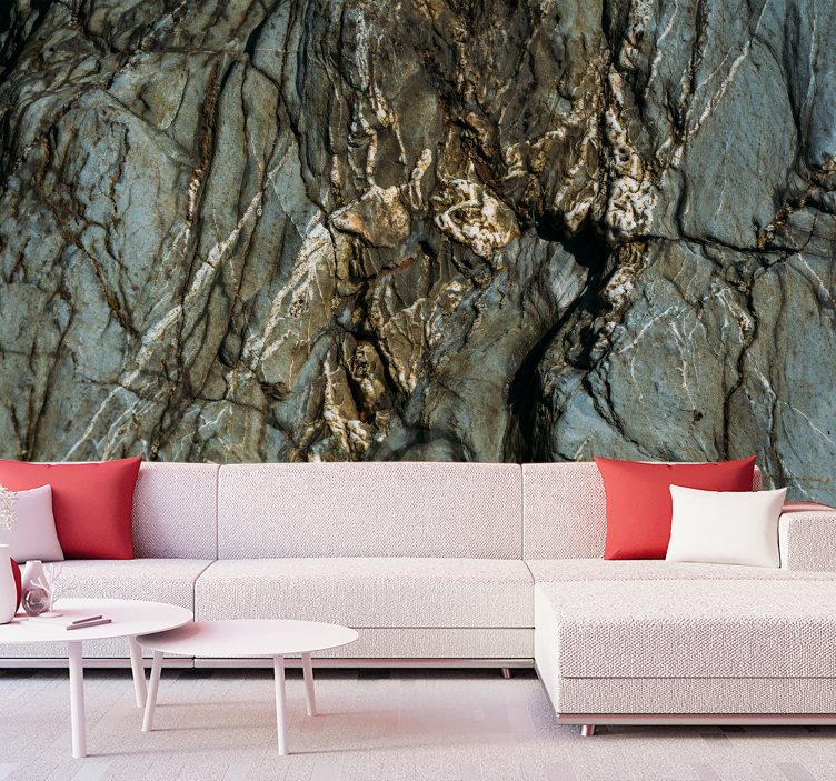 Fotobehang ander print gebarsten steenoppervlak - TenStickers