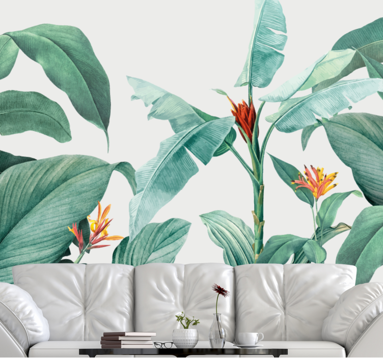 Fotobehang andere bloemen tropische plantenarrangement - TenStickers