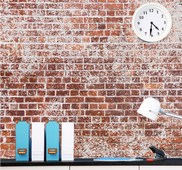 Fotobehang bakstenen textured rode wand - TenStickers