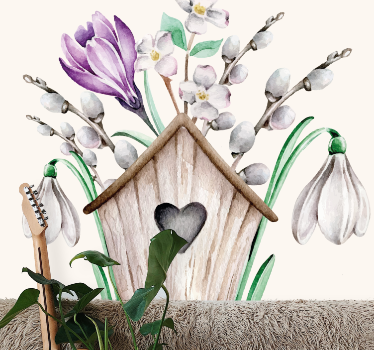 Fotobehang bloemen cottage bloemenarrangement - TenStickers