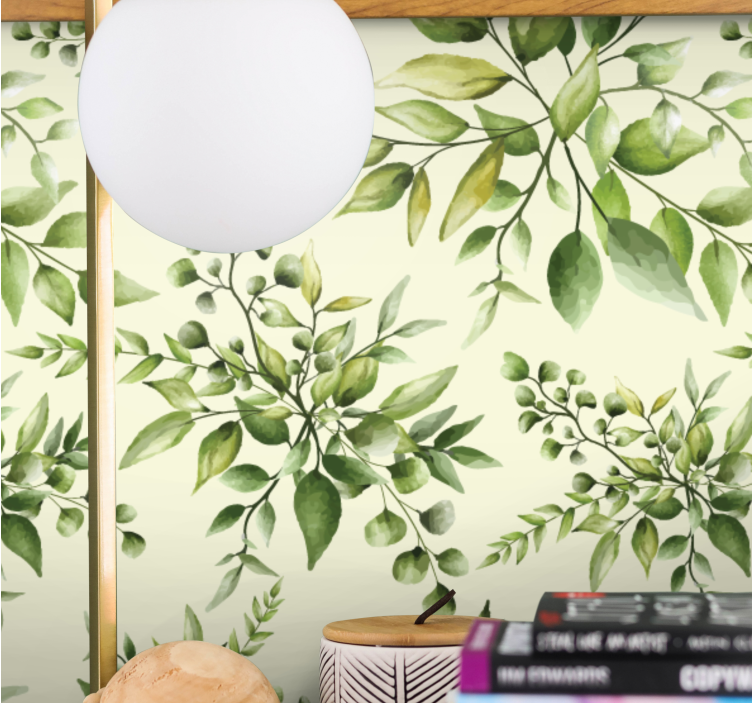 Fotobehang bloemen elegant groene patronen - TenStickers