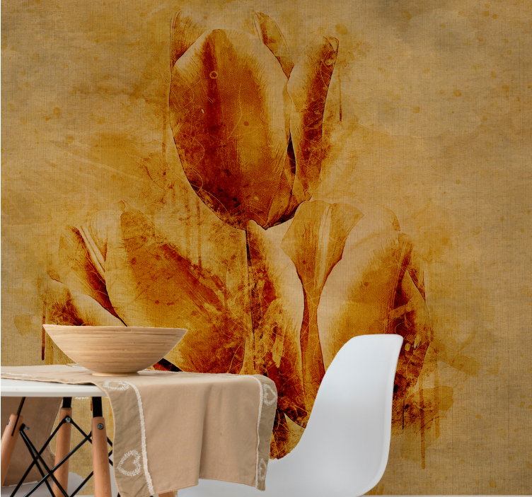 Fotobehang bloemen elegante tulp arrangement - TenStickers