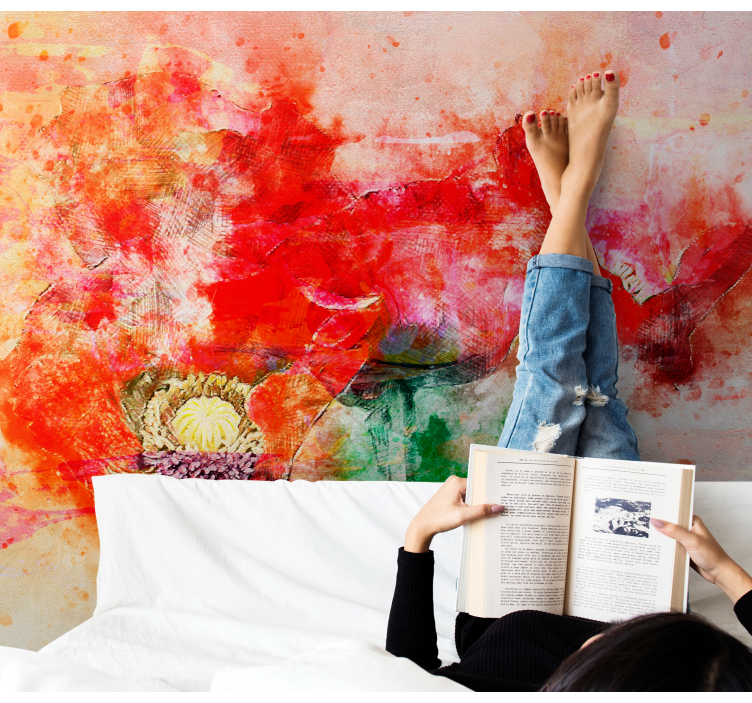 Fotobehang bloemen levendige botanische schikking - TenStickers