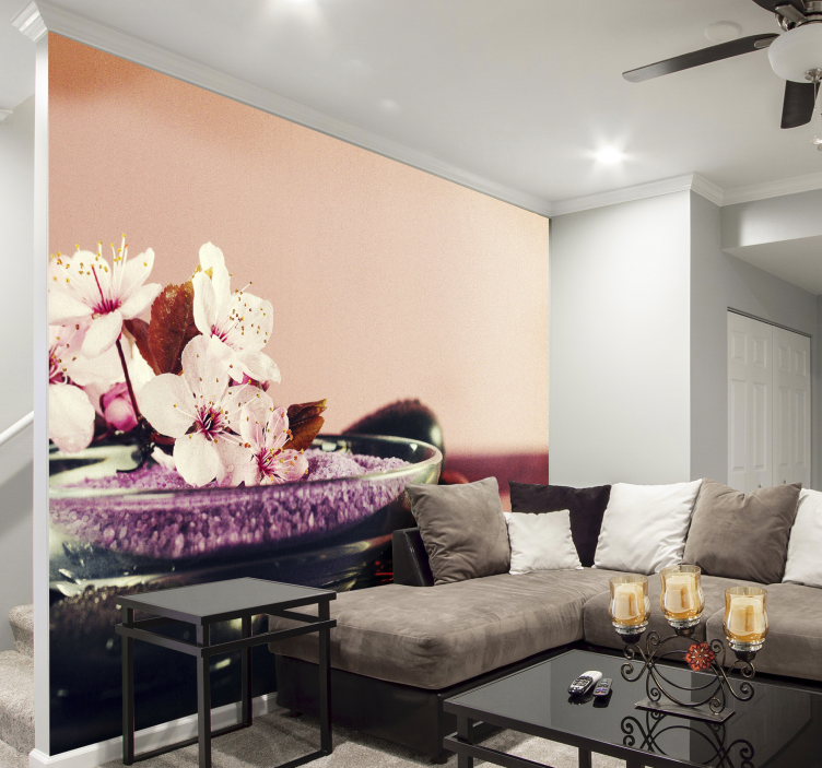 Bloemen fotobehehang in sierlijke kleuren - TenStickers