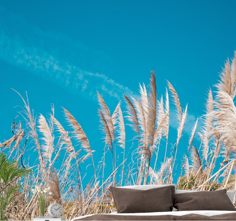 Fotobehang bloemen pampasgras rustigheid - TenStickers