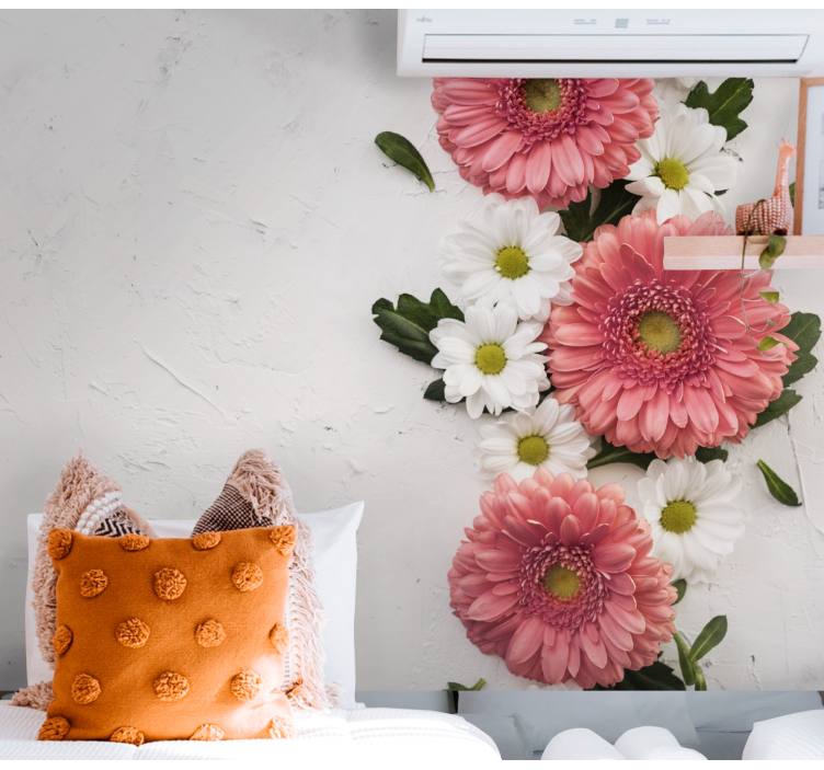 Fotobehang bloemen roze bloemenarrangement - TenStickers