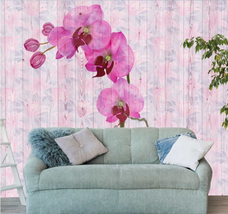 Fotobehang bloemen roze orchideeën bloei - TenStickers