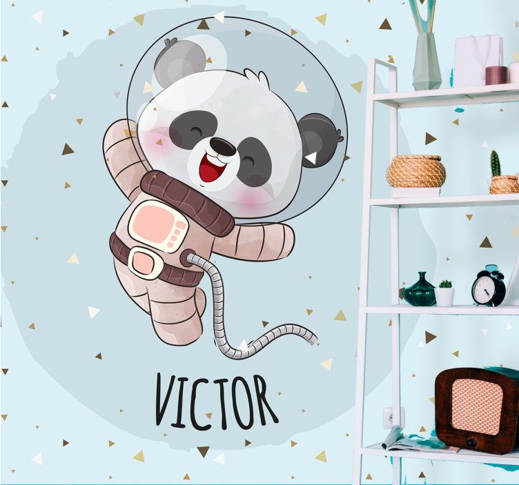 Fotobehang dieren gelukkige astronaut panda - TenStickers