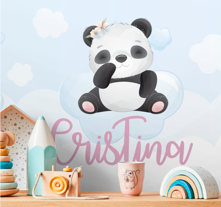 Fotobehang dieren schattig panda ontwerp - TenStickers
