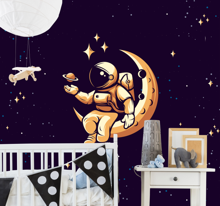 Fotobehang fantasie cosmonaut in de ruimte - TenStickers