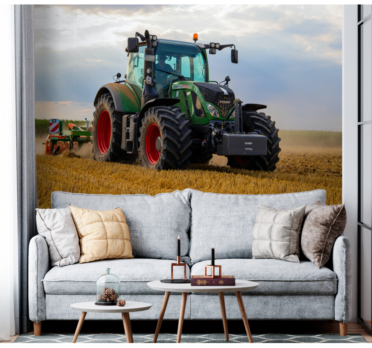 Krachtige Landbouwstijl: Fotobehang Tractor - TenStickers