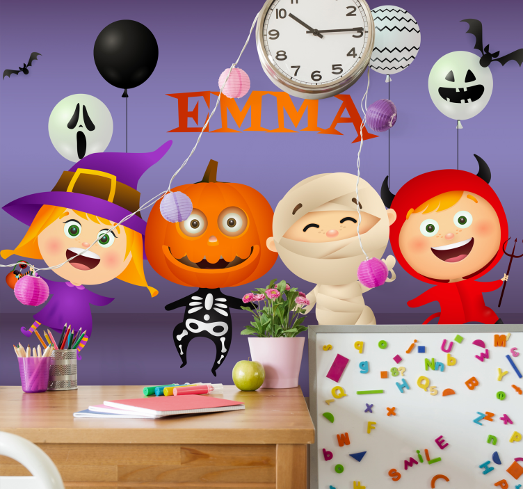 Fotobehang halloween vrienden plezier - TenStickers