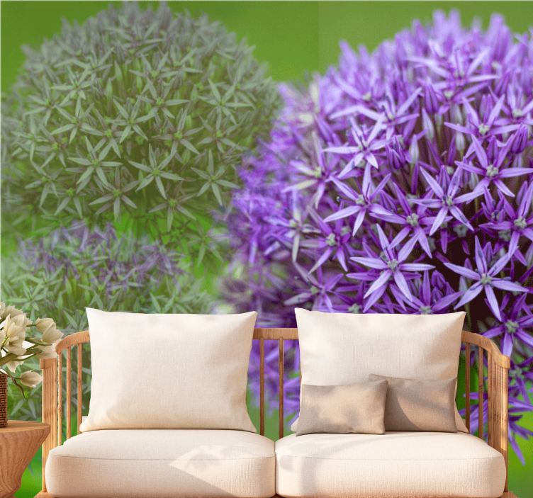 Fotobehang klaprozen paarse bloemenarrangement - TenStickers