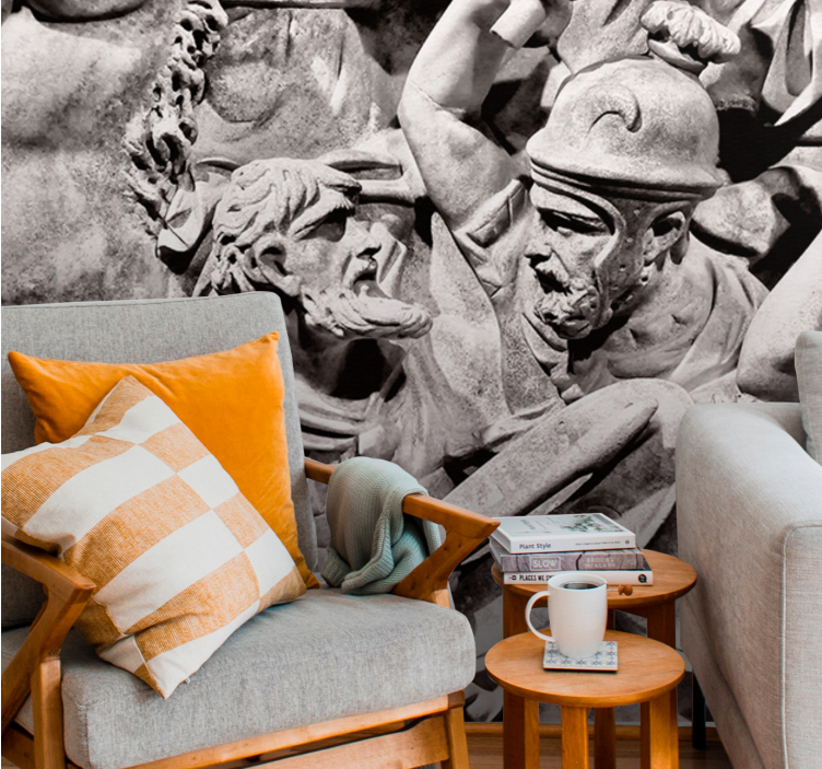 Fotobehang klassieke kunst oude slagveldscène - TenStickers