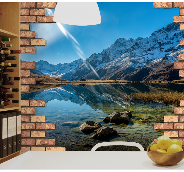 Fotobehang landschap berg en reflectie - TenStickers