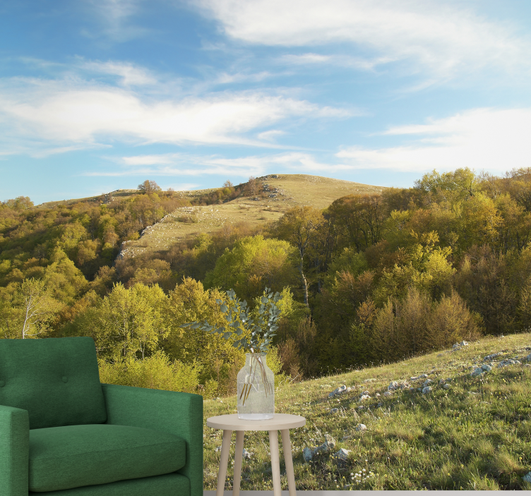 Fotobehang landschap glooiend heuvellandschap - TenStickers