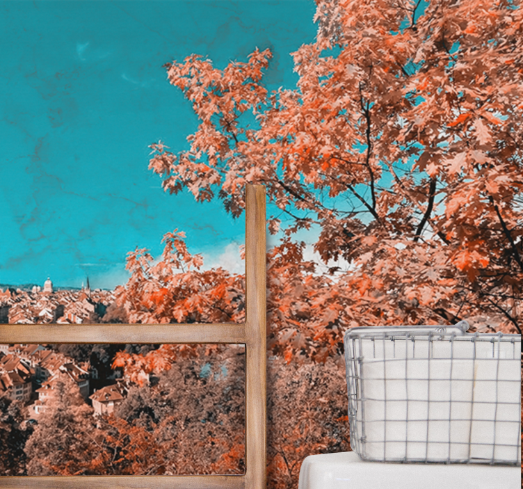 Fotobehang landschap levendig herfstlandschap - TenStickers