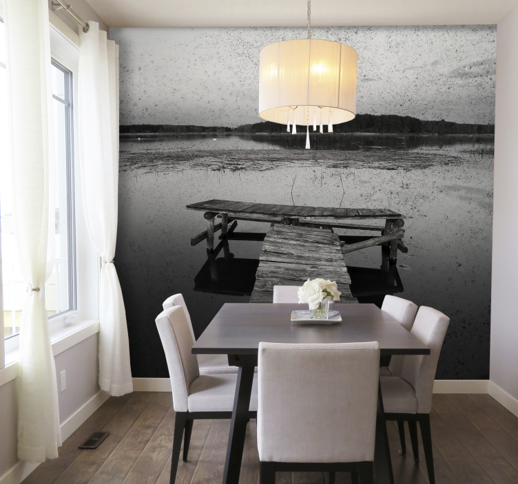 Fotobehang landschap pittoreske dockreflecties - TenStickers