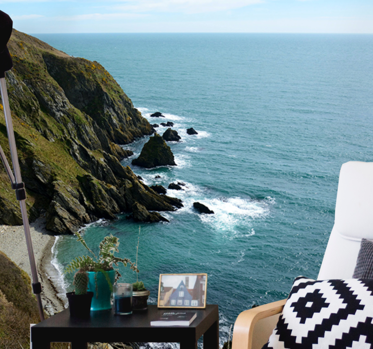 Fotobehang landschap zeewater steenstructuur - TenStickers