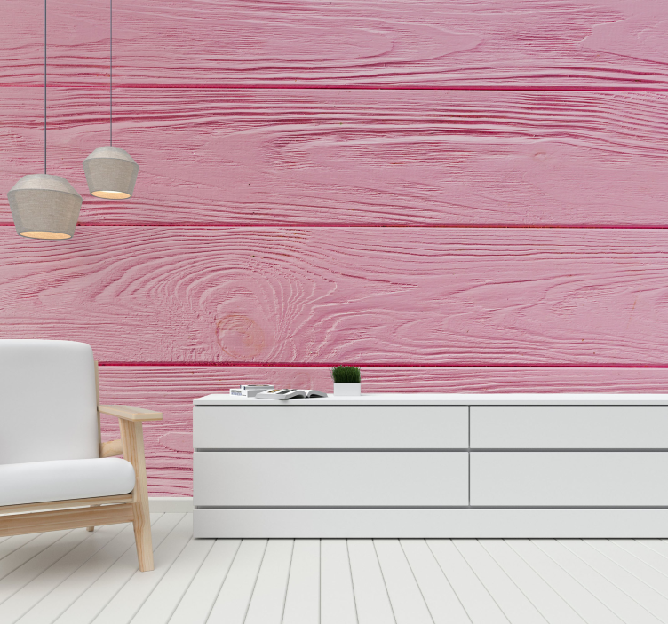 Fotobehang lijnen roze houten panelen - TenStickers