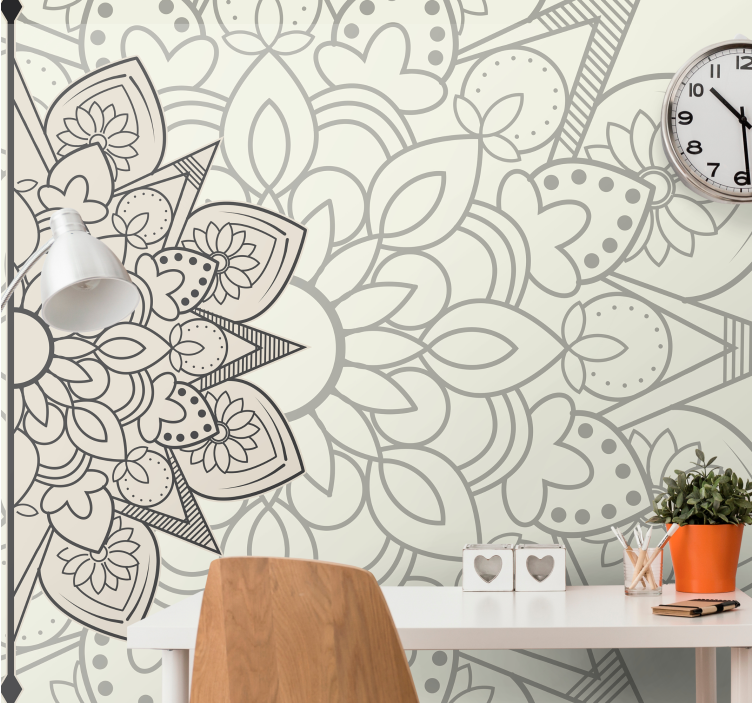 Fotobehang mandala met uitgebreid bloemenmotief - TenStickers