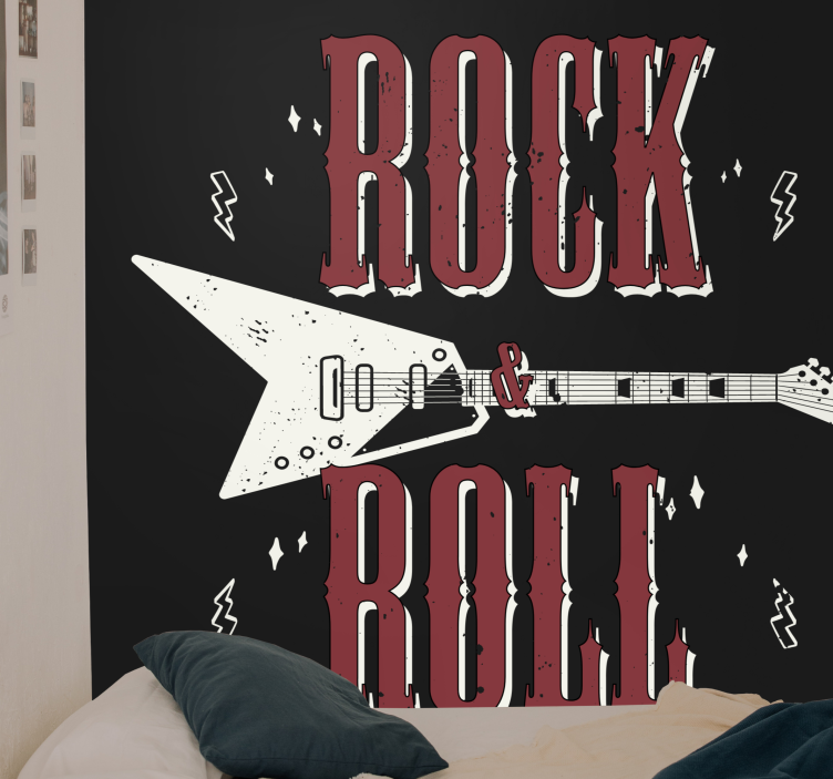 Fotobehang muziek rock gitaar ontwerp - TenStickers