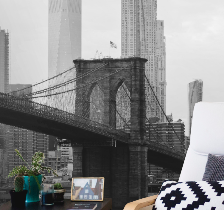 Fotobehang steden en landen brooklyn bridge silhouet - TenStickers