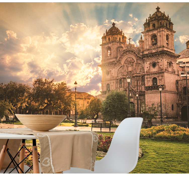 Fotobehang steden en landen cusco kathedraal zonsondergang - TenStickers