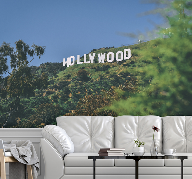 Fotobehang steden en landen hollywood sign landschap - TenStickers