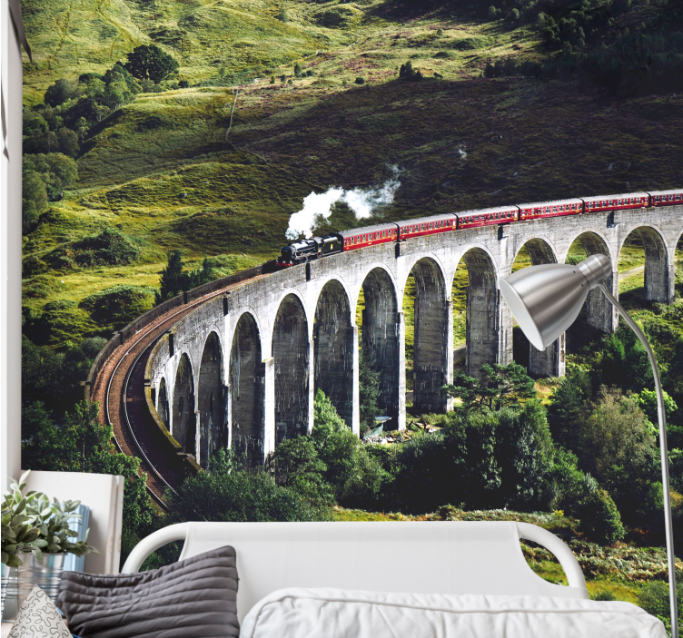 Fotobehang steden en landen iconische spoorbrug - TenStickers