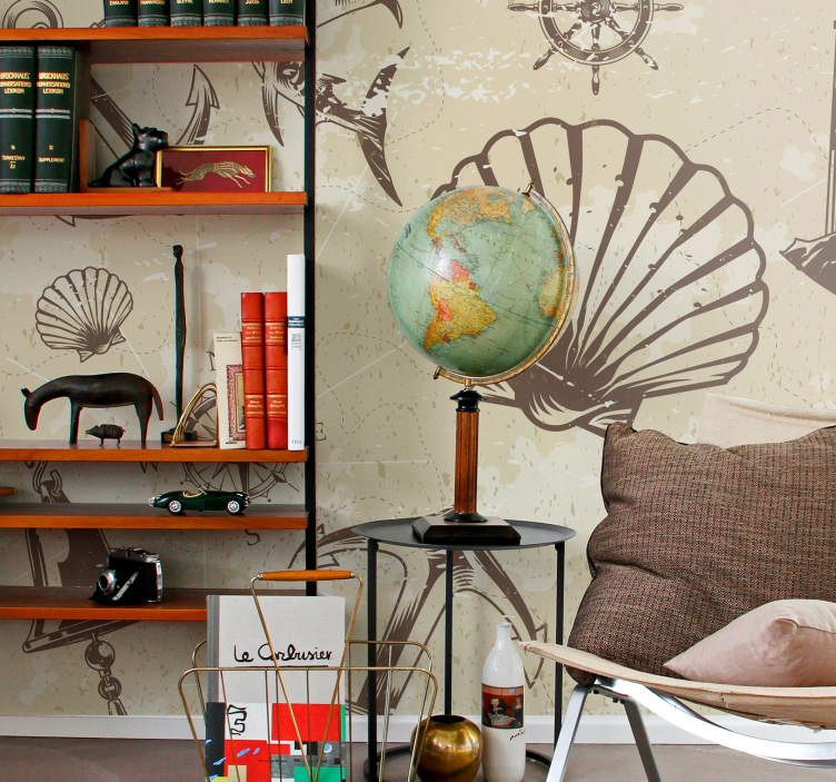 Fotobehang steden en landen kust nautische elementen - TenStickers